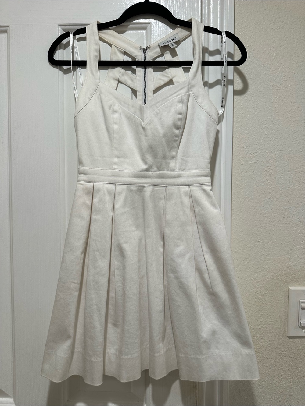bebe Ivory Strappy Cocktail Dress